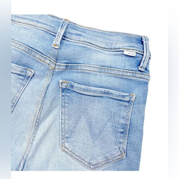 Mother The Insider Crop Step Fray Limited Edition Light Blue Denim Jeans 26 - Picture 11 of 16